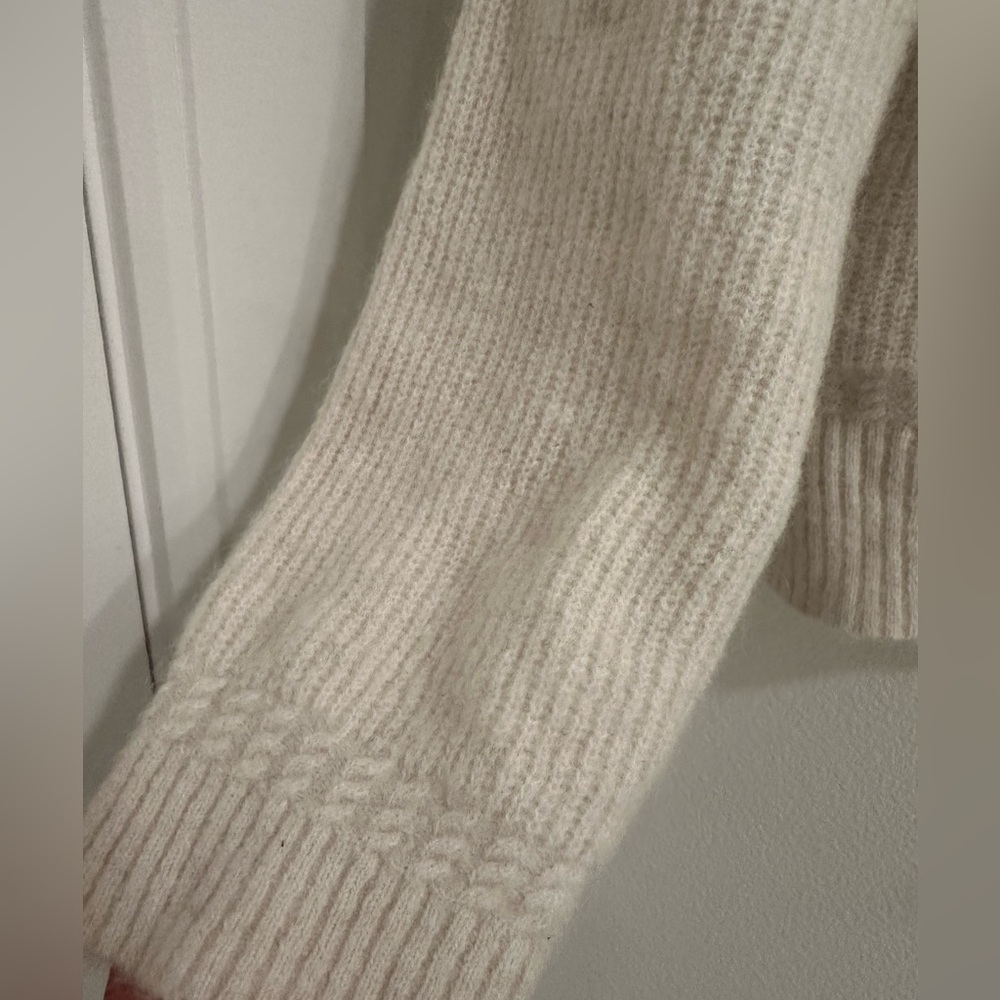Cream Sezane sweater -pretty details aroundd collar, sleeves and bottom. - Picture 3 of 14